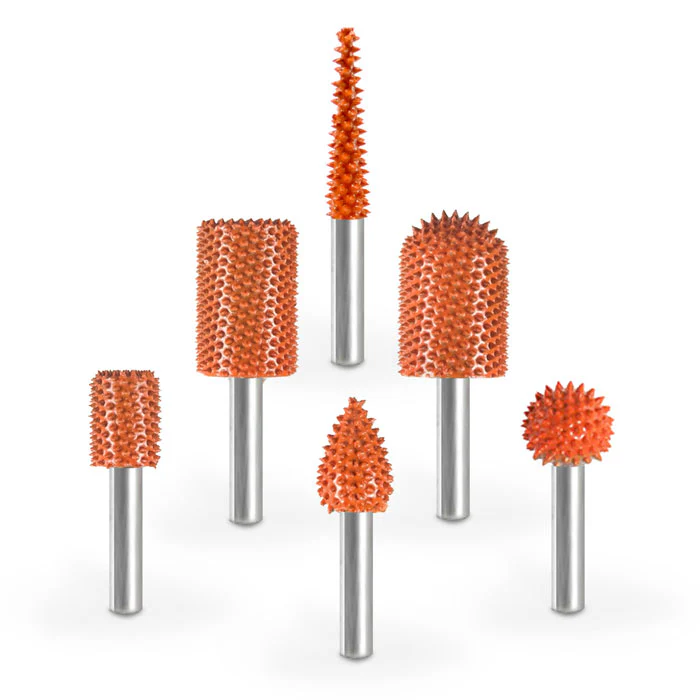 1/4" Starter Kit Orange Ex-Coarse Grit Burr 1/4" Shank 6pc