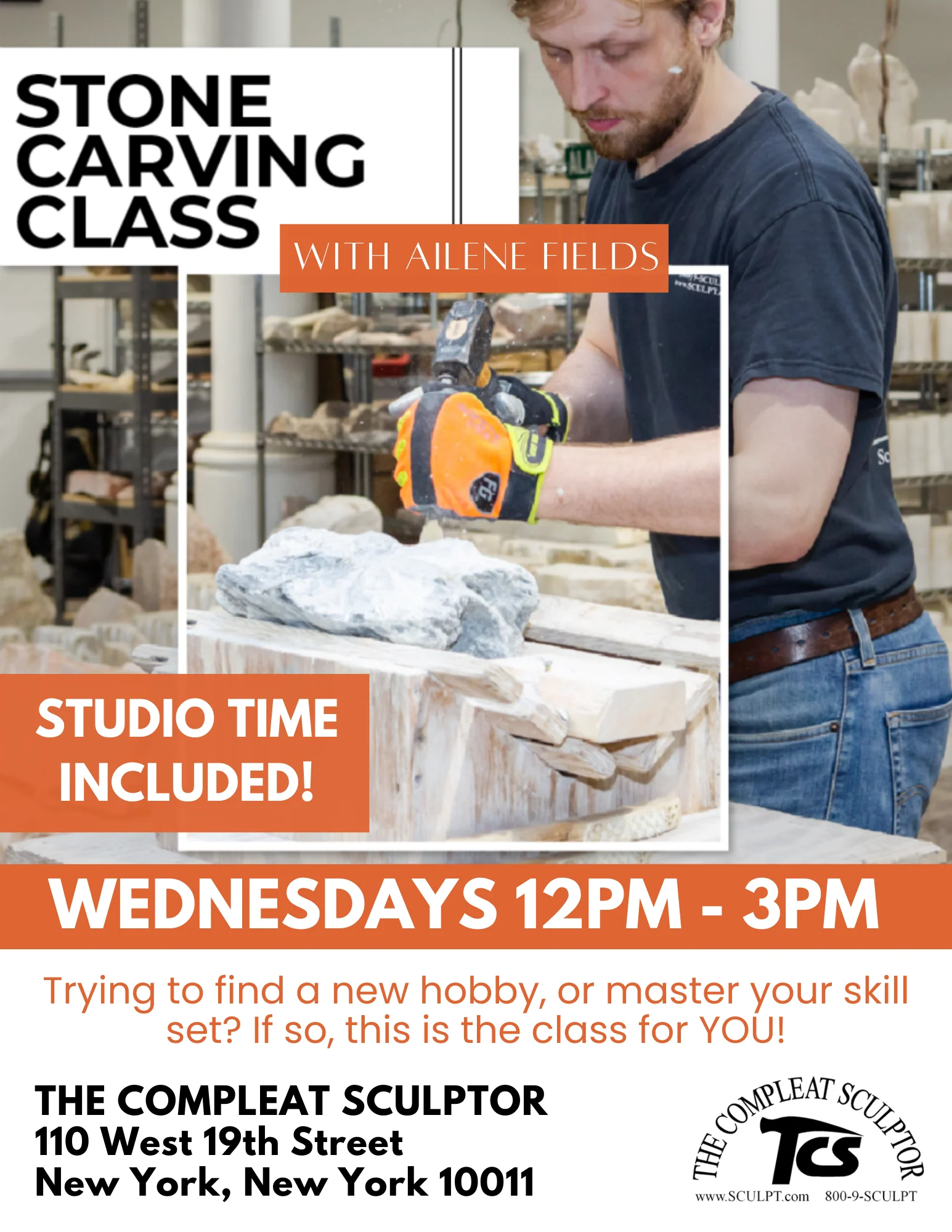 260506 Stone Carving Class Wednesday 4-7pm May 2026