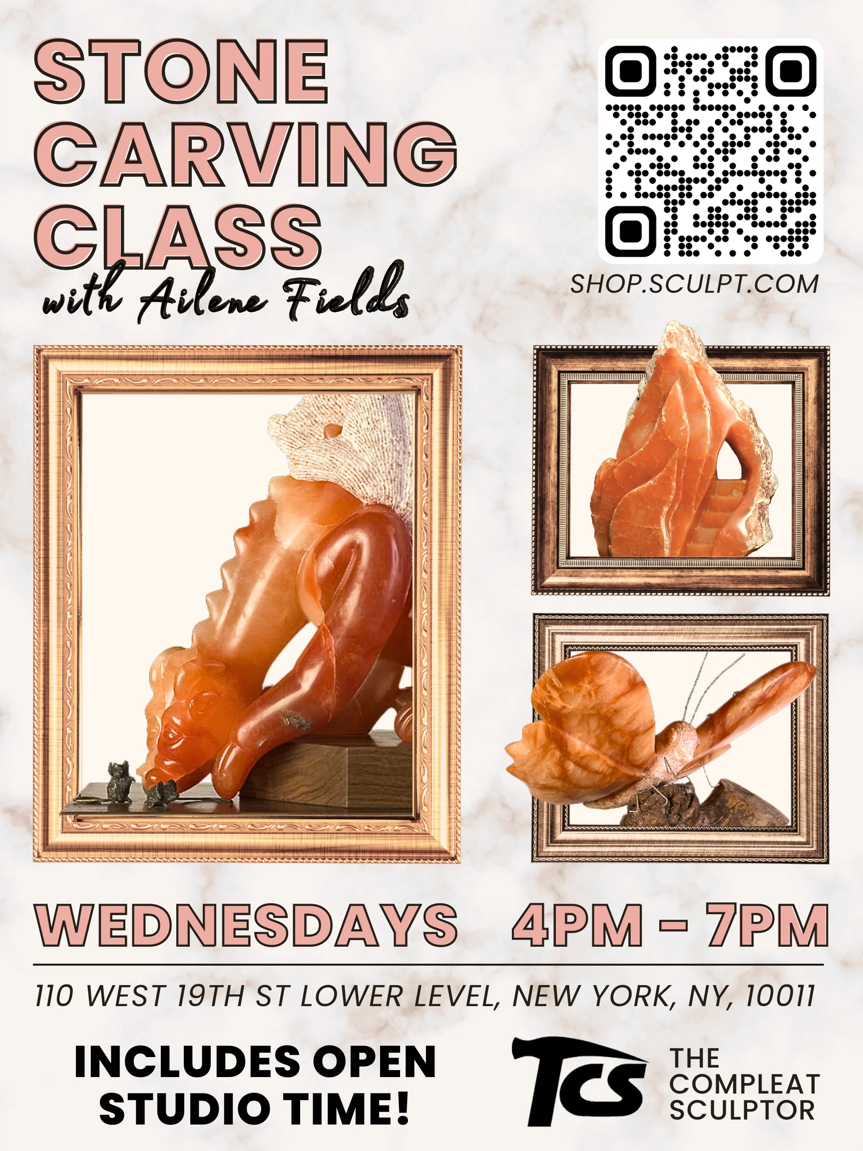 260902 Stone Carving Class Wednesday 4-7pm September 2026