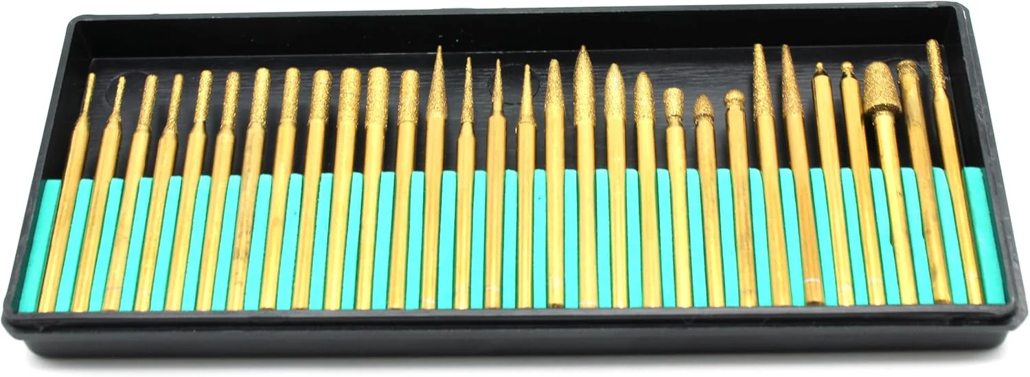 30pc Titanium Diamond Burr Set 1/8 Shank