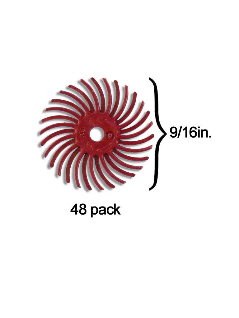 Scotch-Brite™ Radial Bristle Disc 9/16'' Red 220Grit (48 Pack)