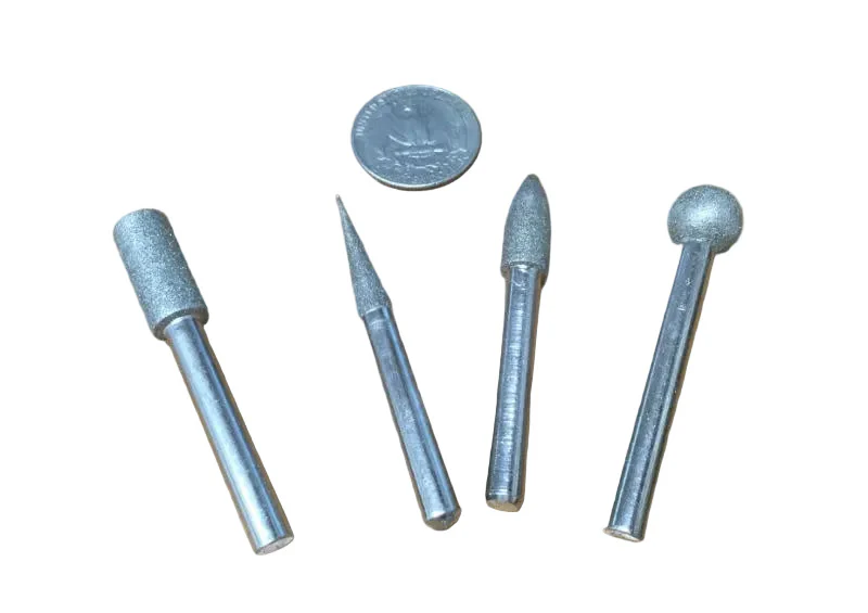 4pc Diamond Burr Set 1/4 Shank Fine Grit