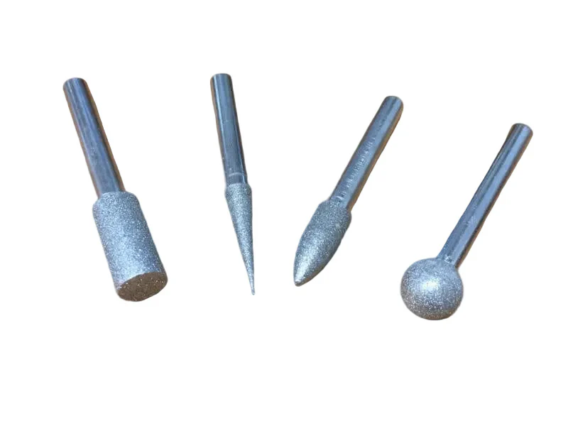 4pc Diamond Burr Set 1/4 Shank Fine Grit - Image 2
