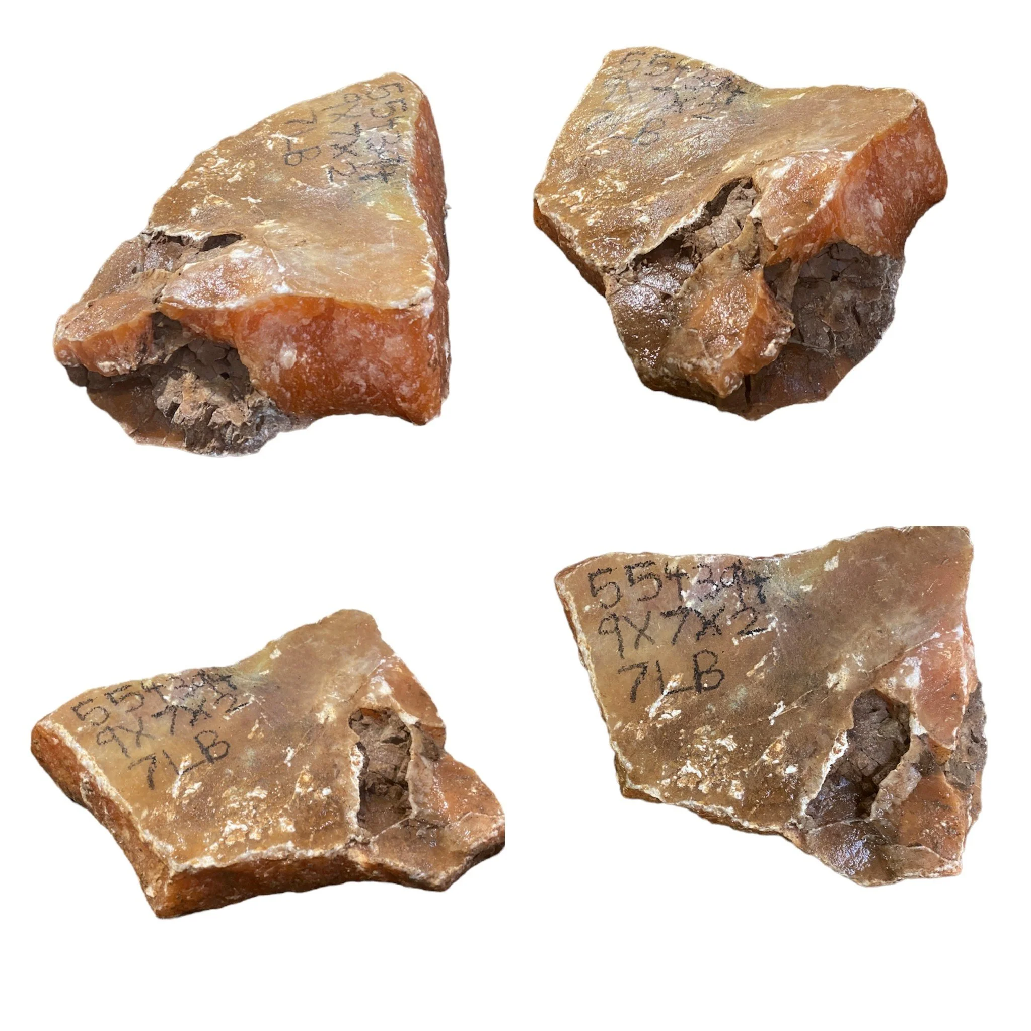 7lb Orange Translucent Alabaster 9x7x2 #554394