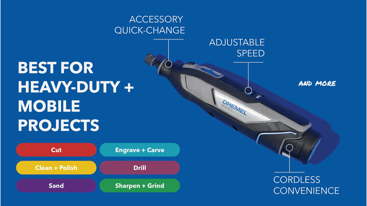 8240 High Performance Rotary Tool, 5 accessories - Image 2