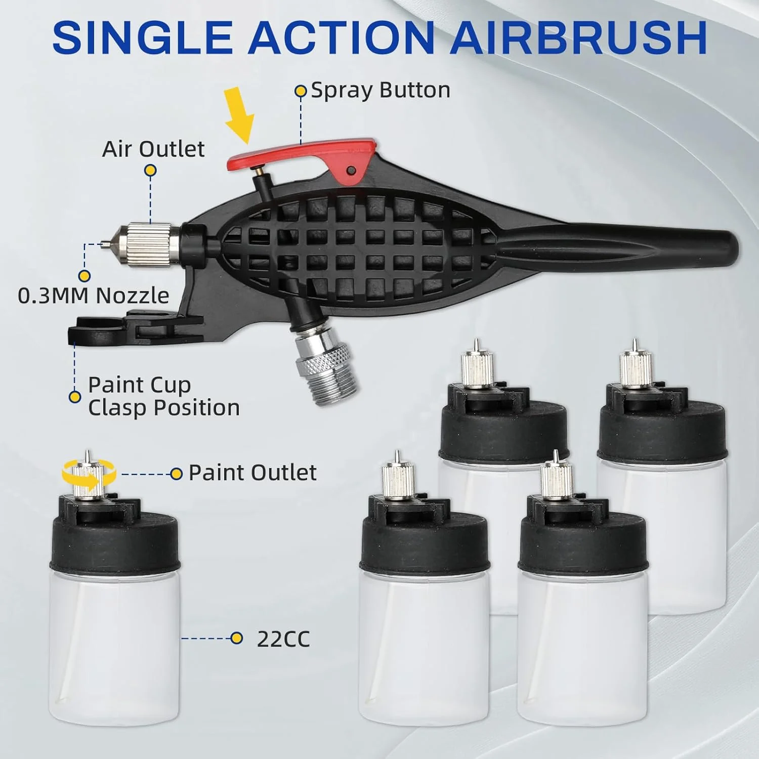 Airbrush Economy Kit 5 Quick Change Bottles - Image 3