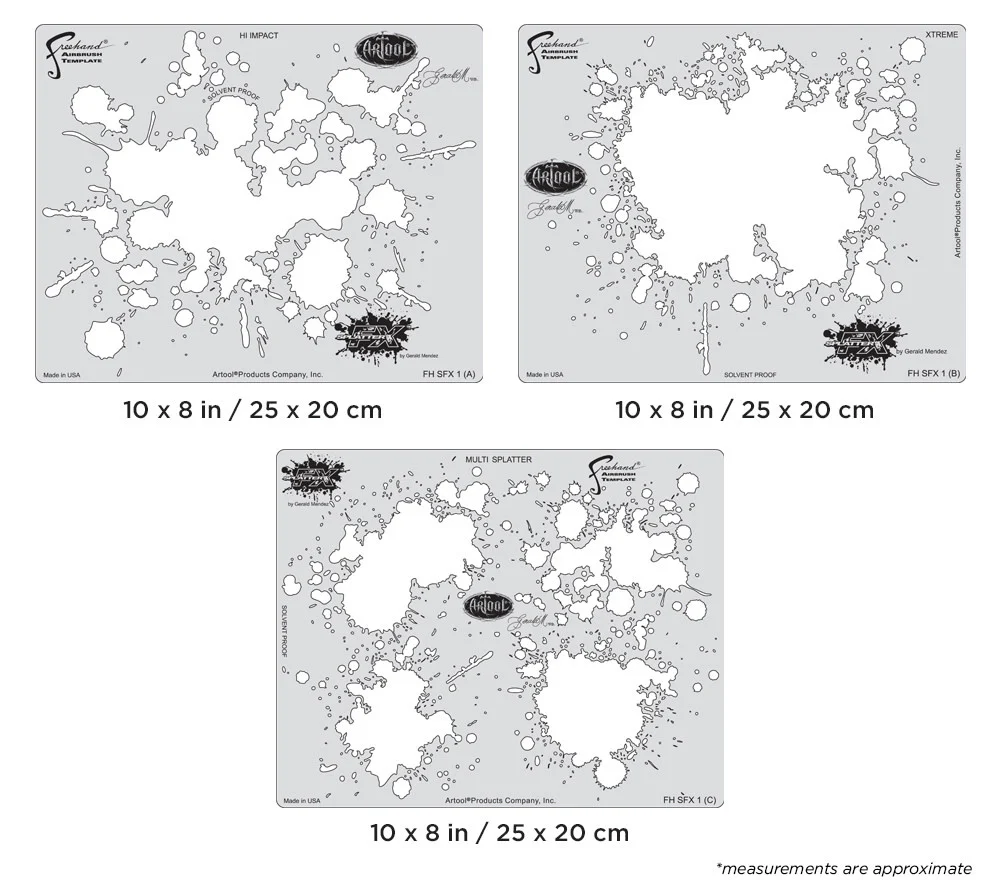Artool Splatter FX Freehand Airbrush Template by Gerald Mendez