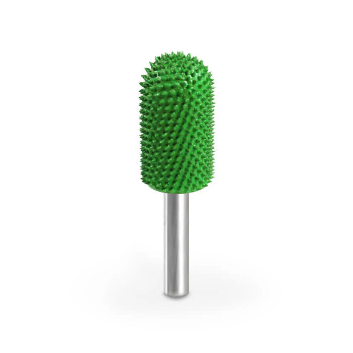 Ball Nose 5/8" Green Coarse Grit Burr 1/4" Shank