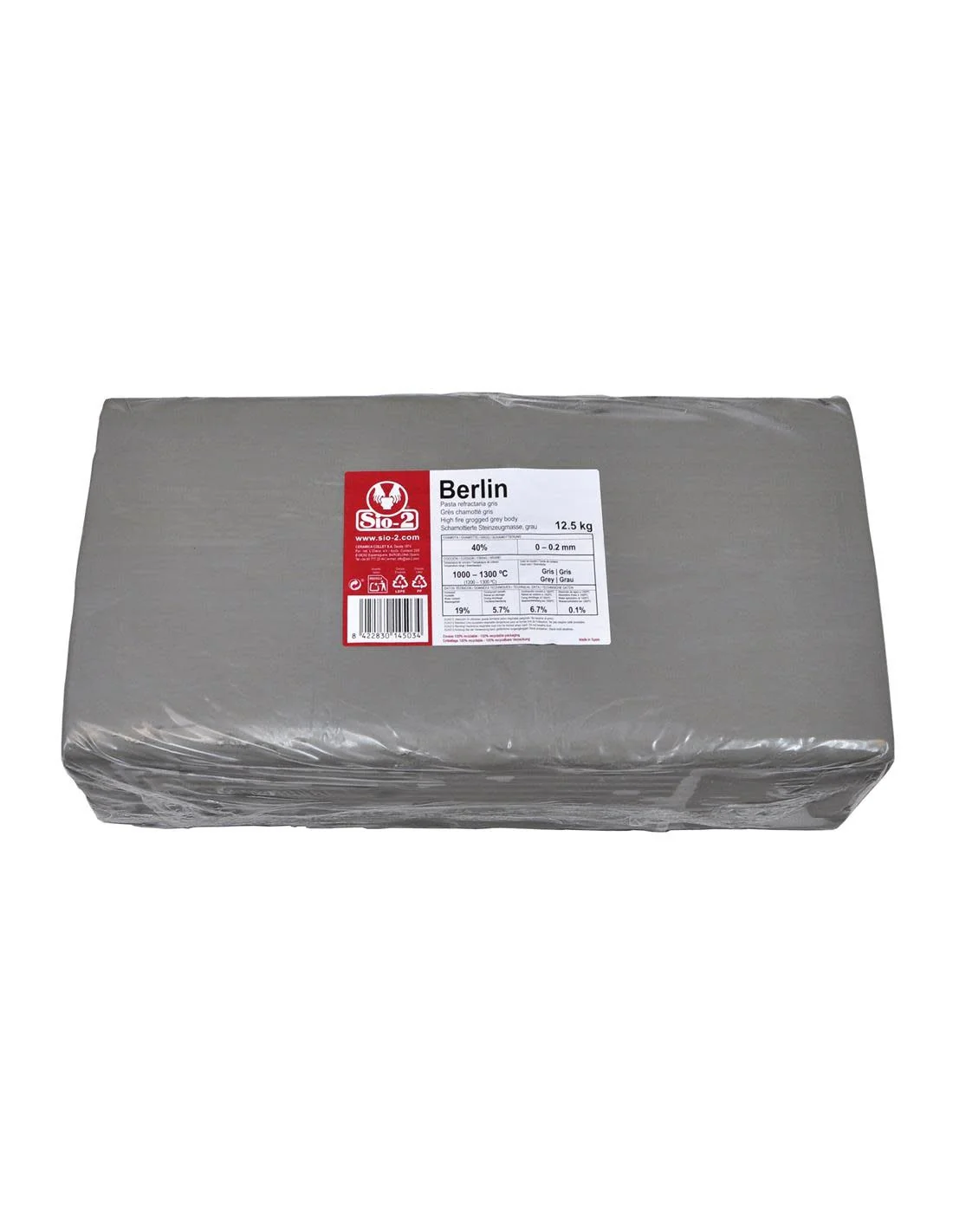 BERLIN Gray Stoneware Clay 27.6lbs (Cone 5-10) - Image 2