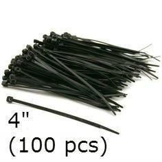 Cable Ties Black Nylon 4'' (100 pcs)
