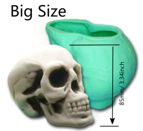 Skull (1 Piece) Green Silicone Mold 3In