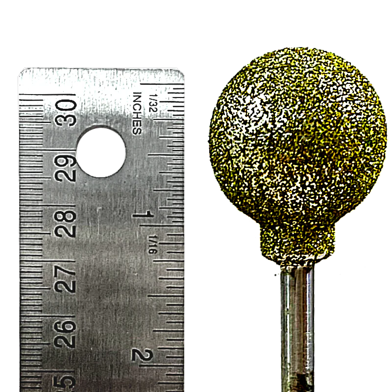 Diamond Burr #01 Ball/Sphere 1-1/4" (30mm) 1/4" Shaft #1