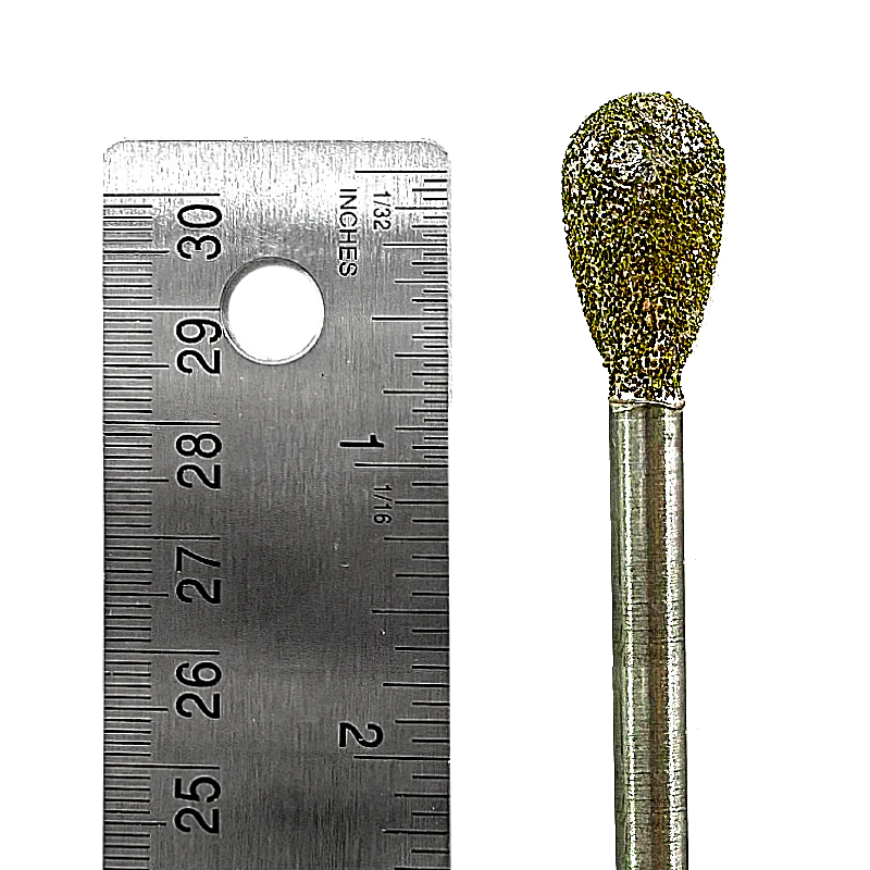 Diamond Burr #08 Teardrop 1/2x1" (13x25mm) 1/4" Shaft