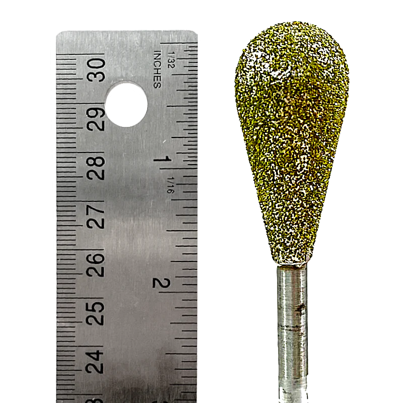 Diamond Burr #08 Teardrop 3/4x1-5/8" (20x50mm) 1/4" Shaft