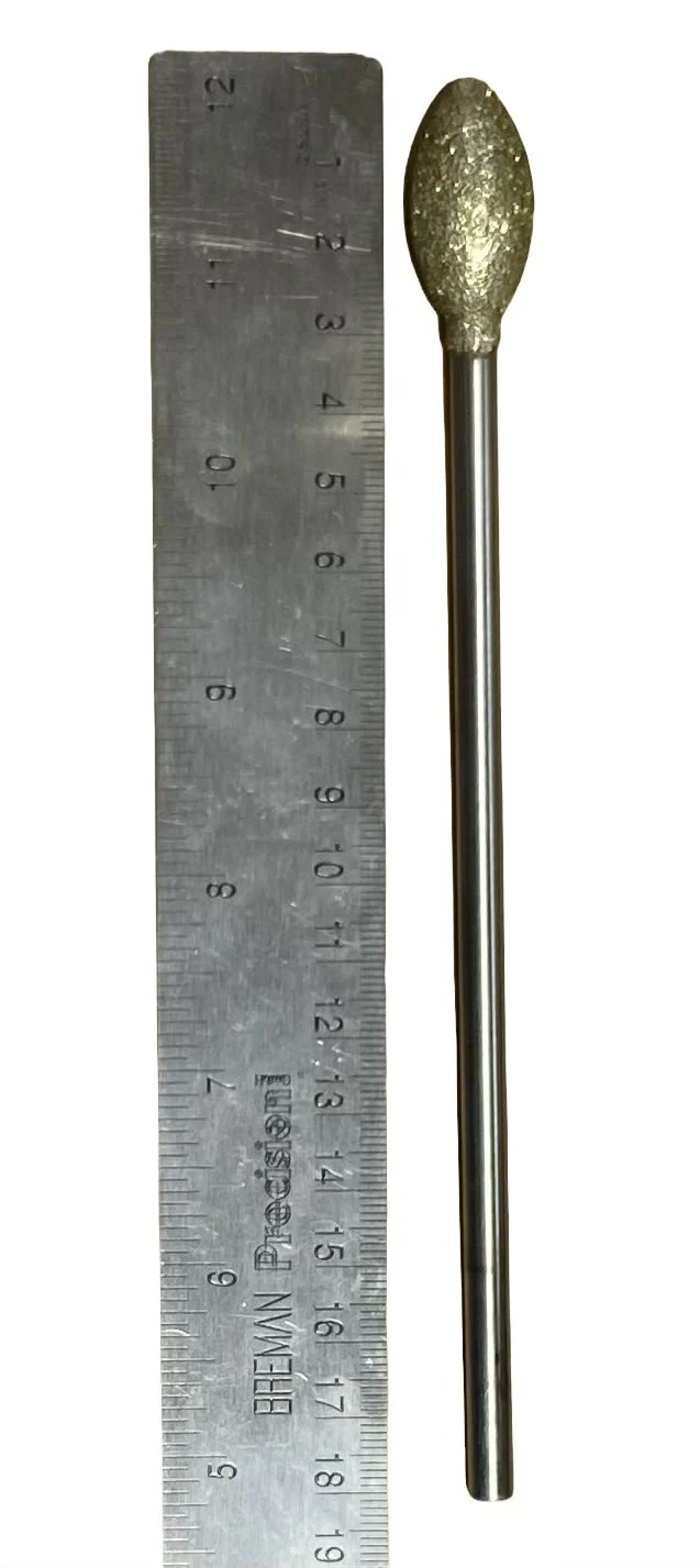 Diamond Burr #09 Football 5/8x1-1/4" (15x30mm) 1/4" Shaft Long
