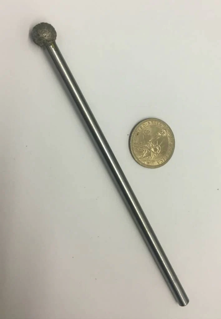 Diamond Burr #01 Ball/Sphere 3/8" (10mm) -1/4" Shaft Long Shaft #1