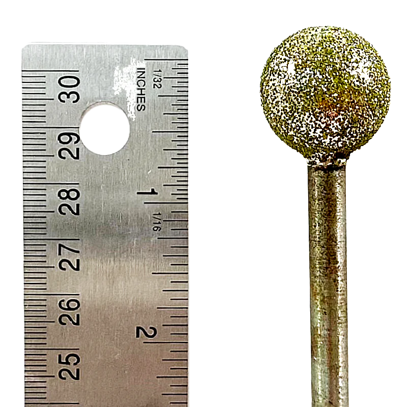 Diamond Burr #01 Ball/Sphere 3/4" (20mm) 1/4" Shaft #1