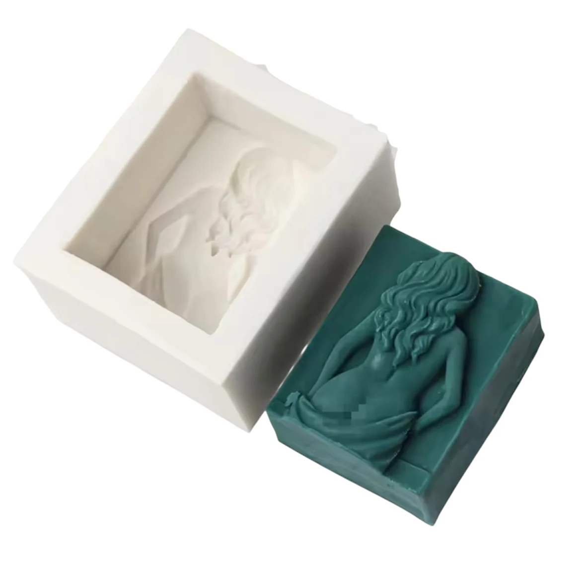 Female Back Silicone Mold 3"x4"x1"