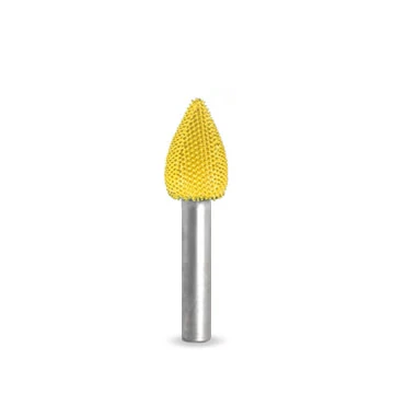Flame 1/2" Yellow Fine Grit Burr 1/4" Shank