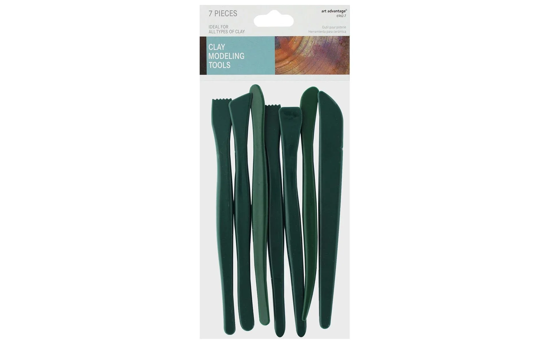 Green Plastic Clay Tool Set (7 pieces) - Image 2