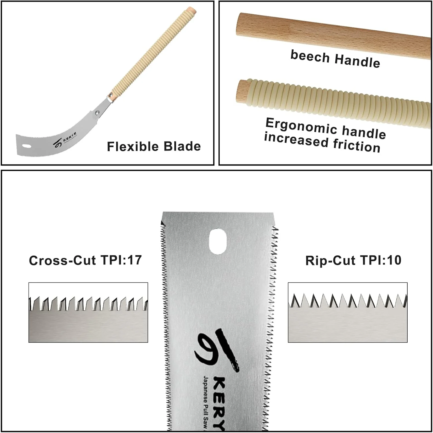 Japanese Pull Saw 9.5" Hand Saw with Double Edges - Image 2