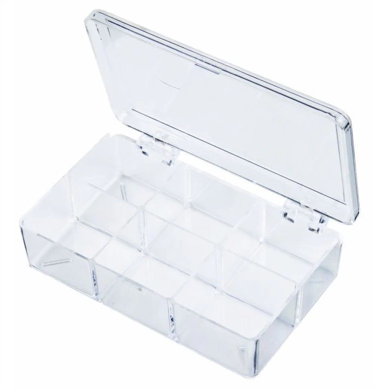Mini 6 Compartment Clear Plastic Box