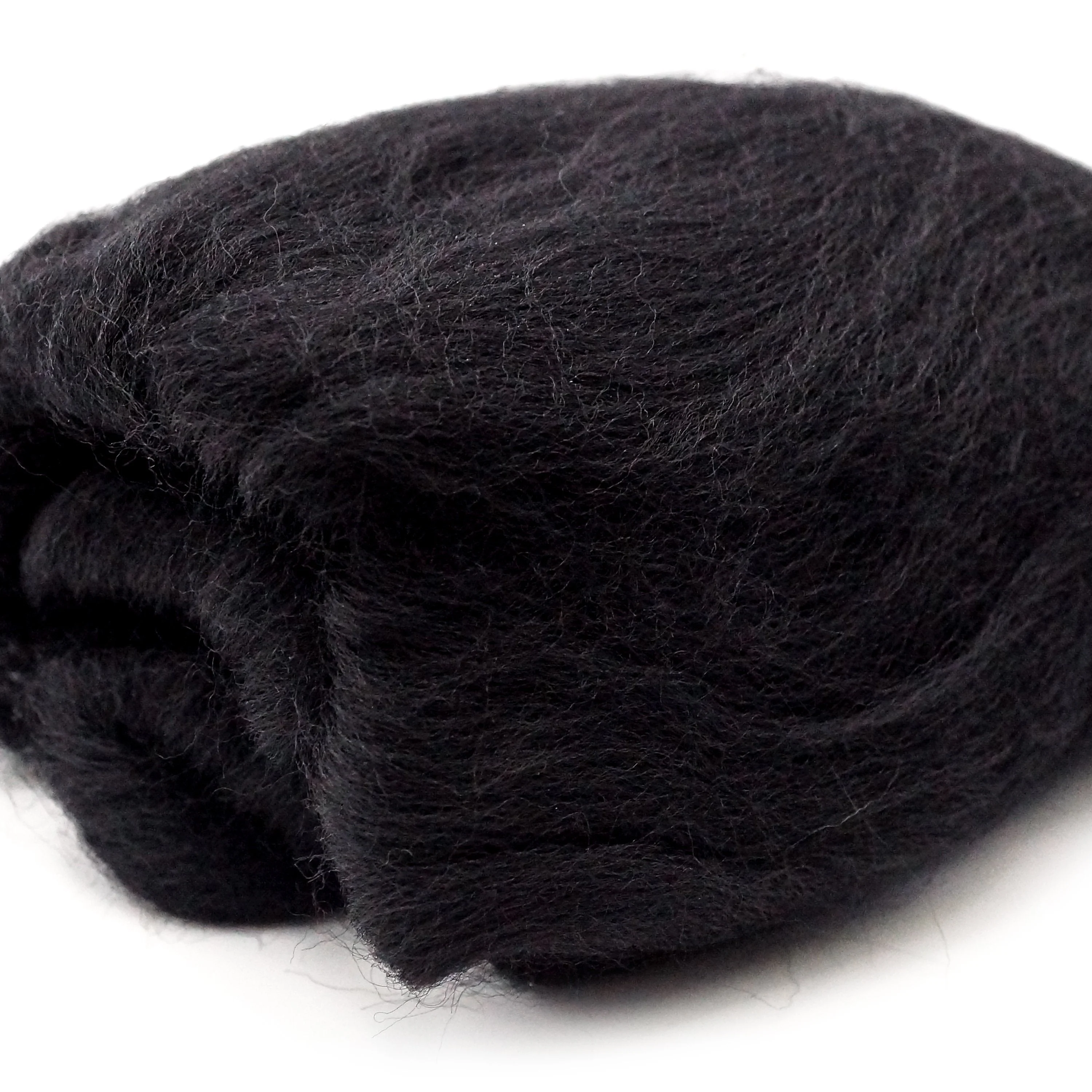 Natural Wool Roving Black 20g - Image 2