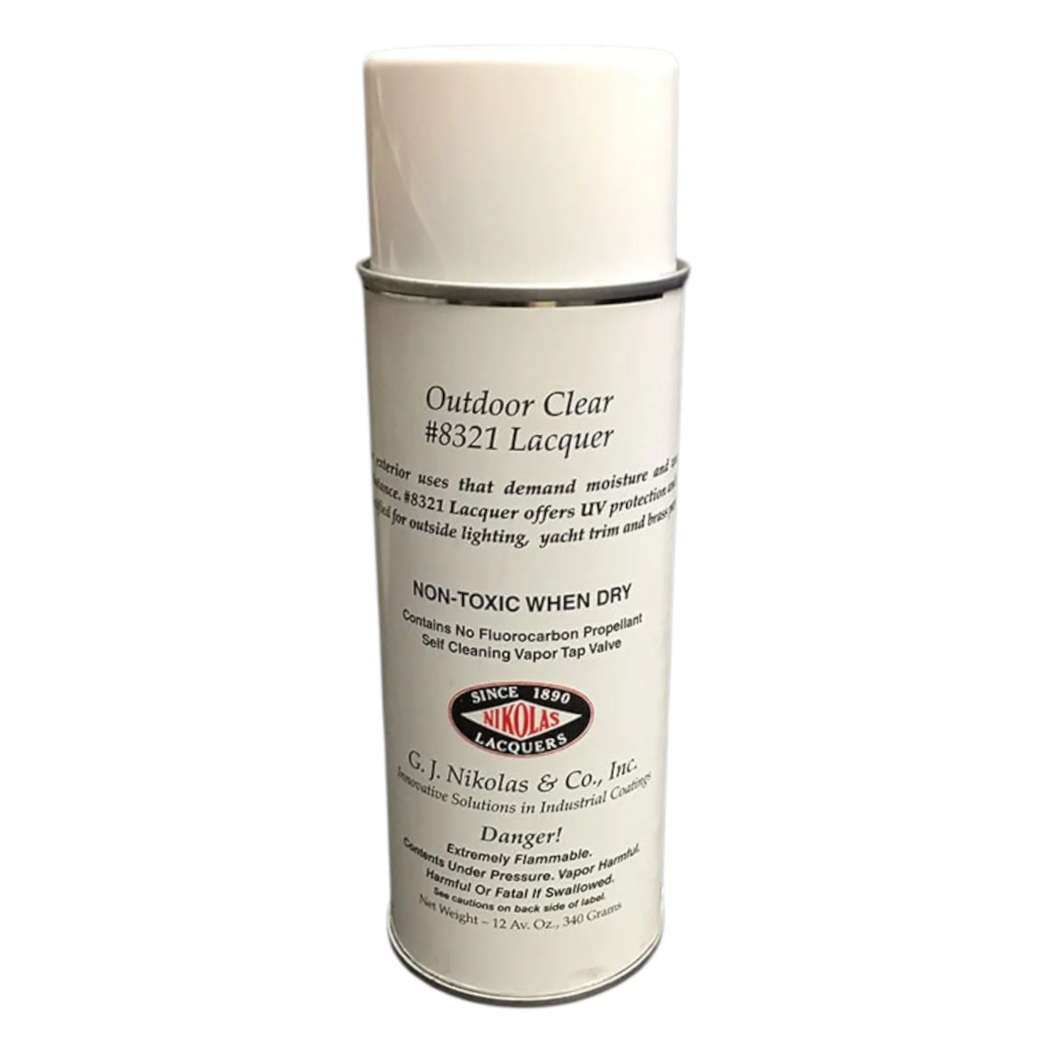 Nikolas 8321 Clear Gloss Exterior Lacquer 12oz Spray