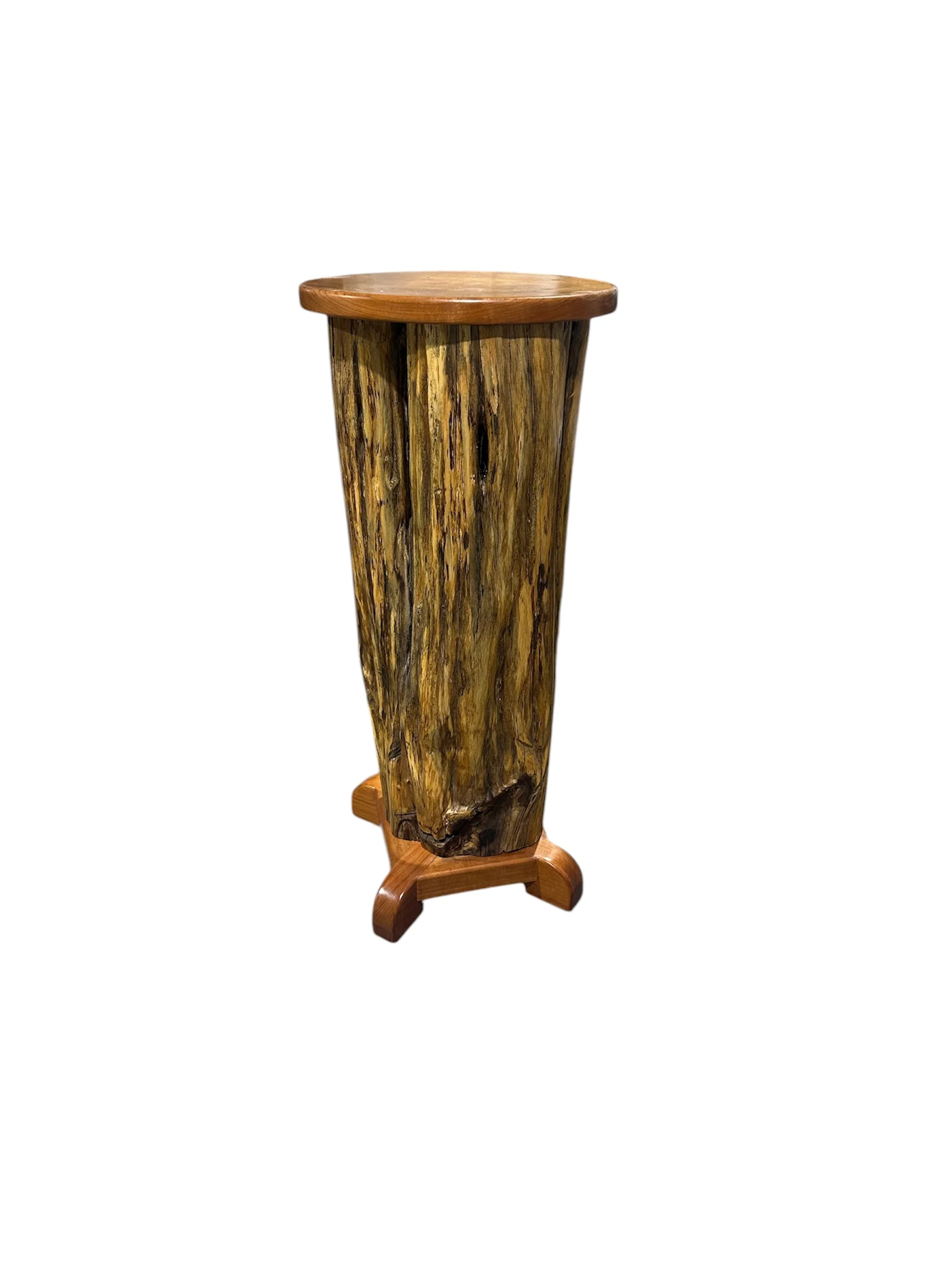 OOAK Wood Pedestal Juniper and Cherry SB3031