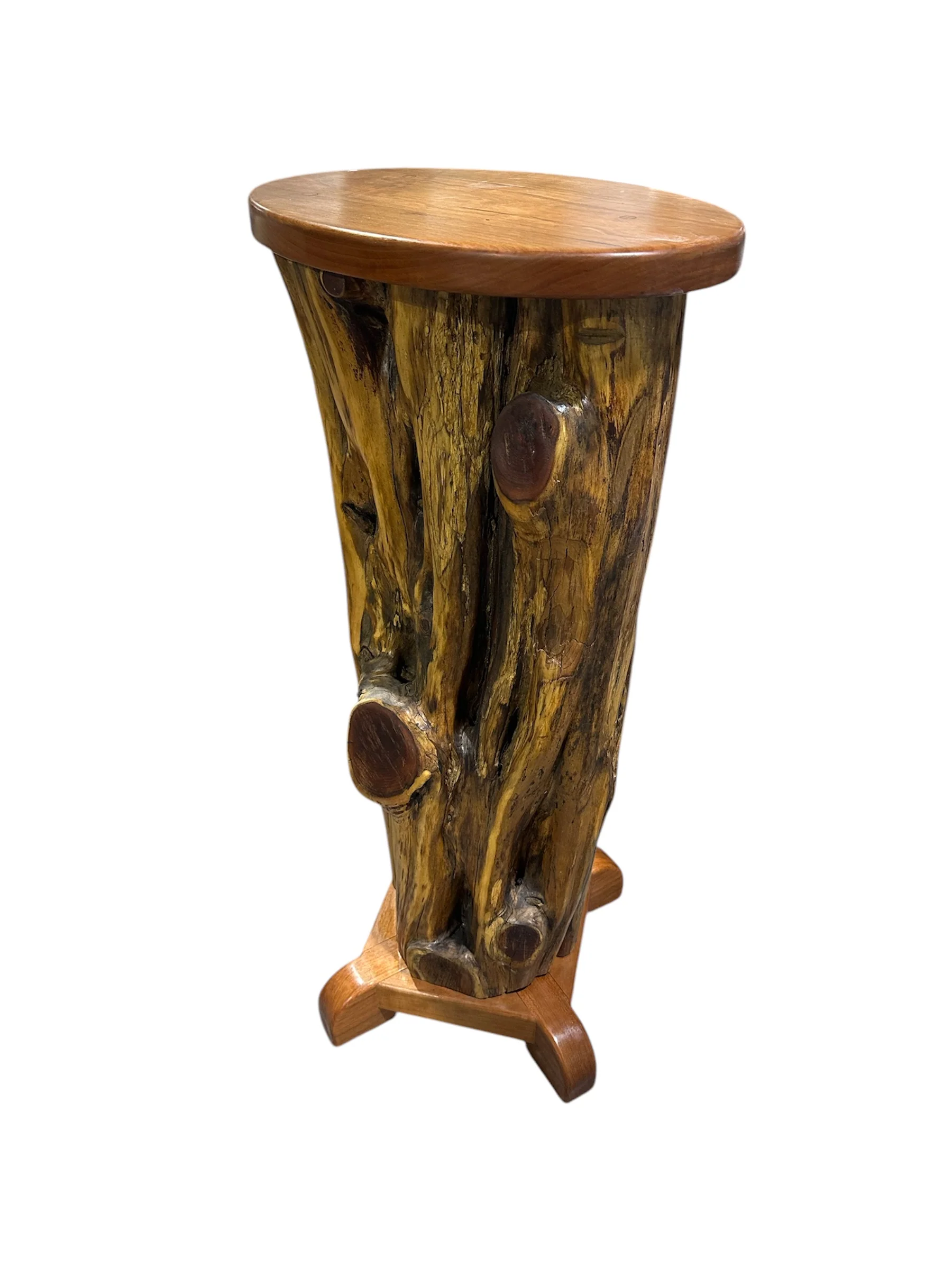 OOAK Wood Pedestal Juniper and Cherry SB3031 - Image 2