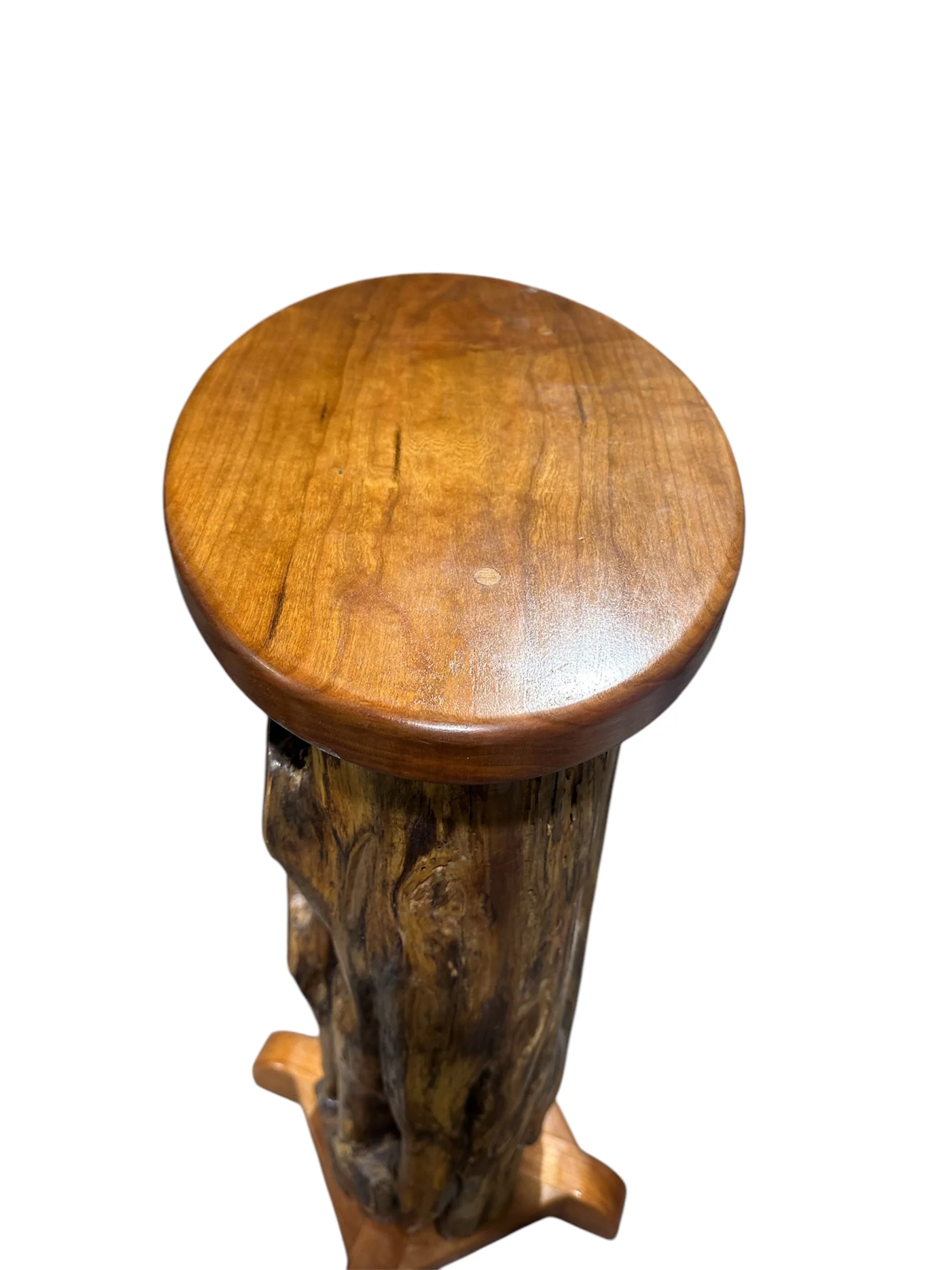 OOAK Wood Pedestal Juniper and Cherry SB3031 - Image 3