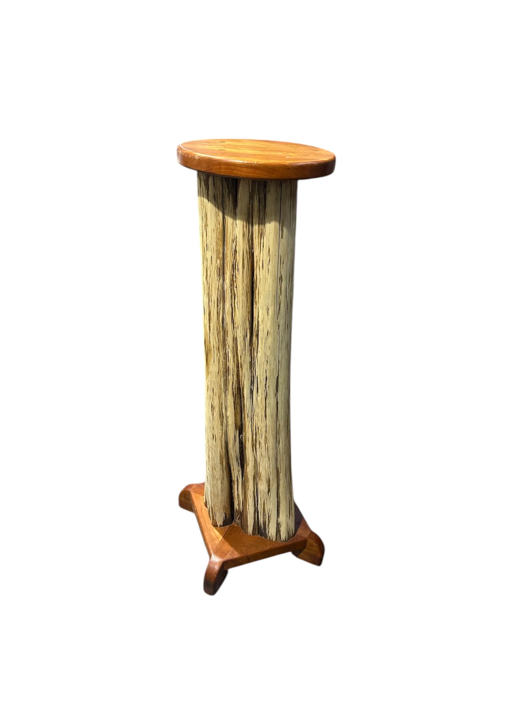 OOAK Wood Pedestal Juniper and Cherry SB3033
