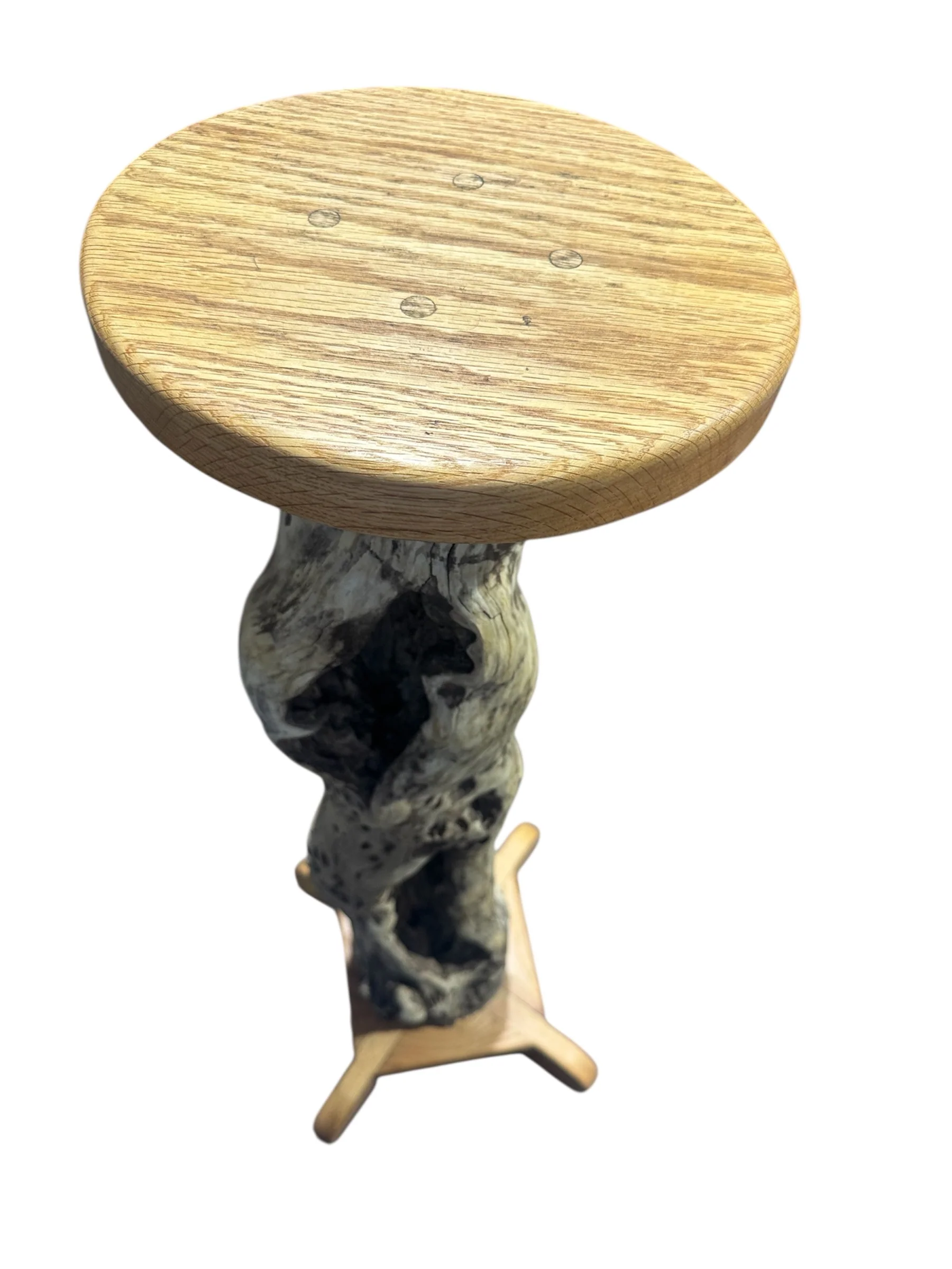 OOAK Wood Pedestal Strange Wood and Cherry SB3034