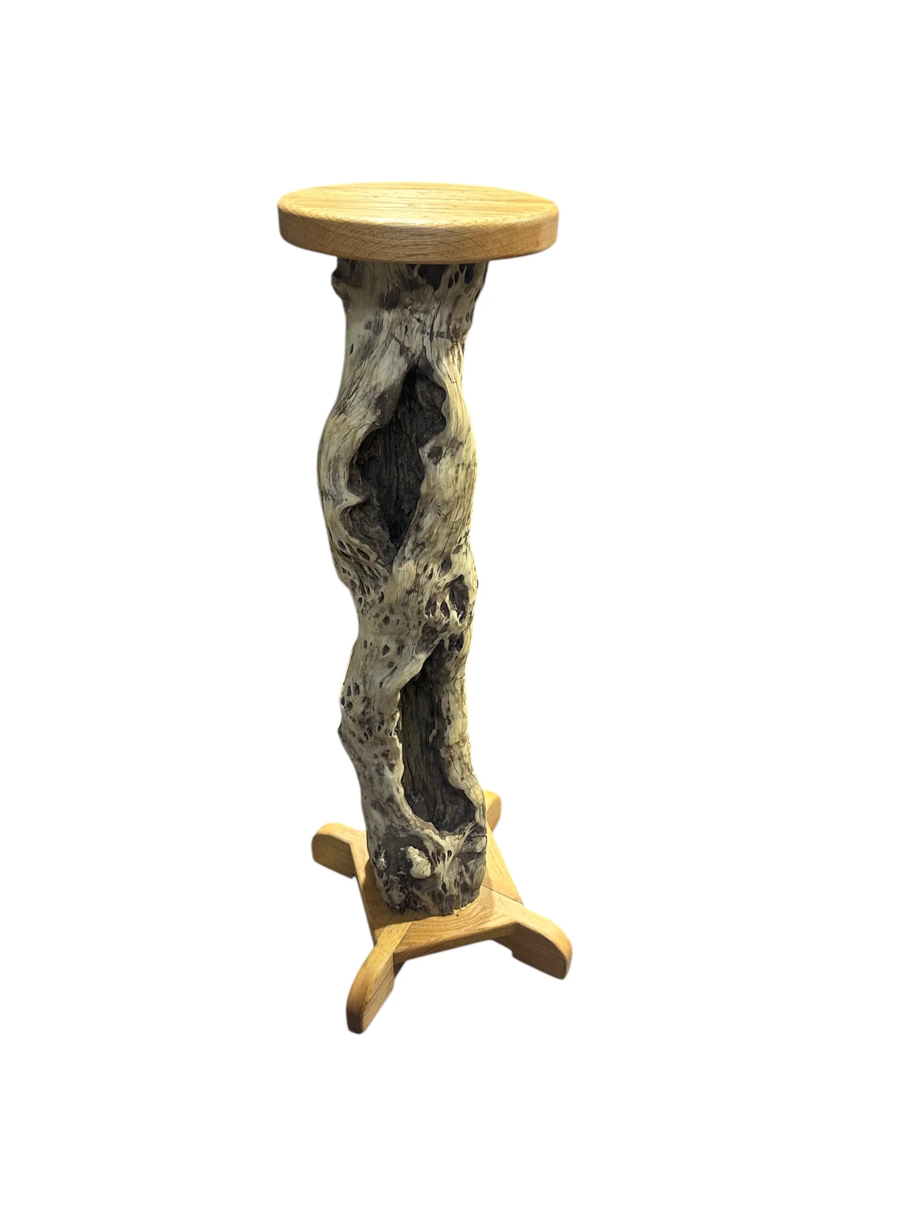 OOAK Wood Pedestal Strange Wood and Cherry SB3034 - Image 2