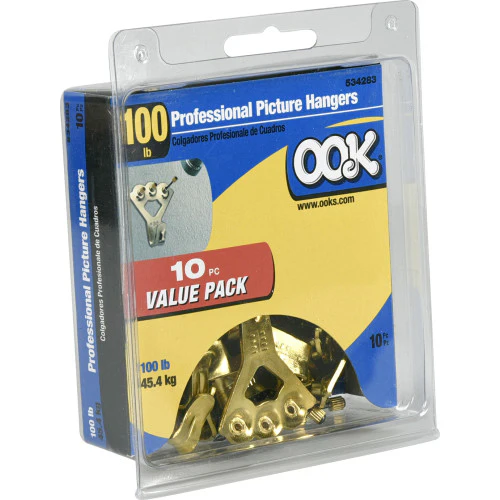 OOK Professional Picture Hangers Brass 100lb 10 Pack - Image 2