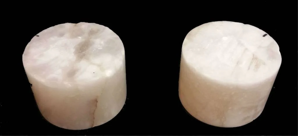 4-3/4"d x 3-1/2"h White Alabaster Cylinder #221009 - Image 2