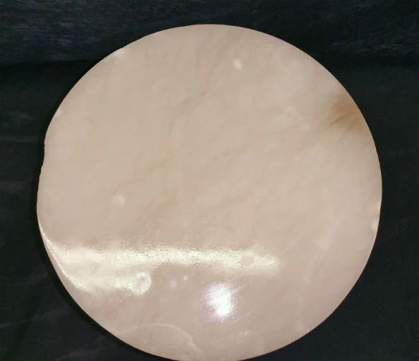 9-1/8"d x 8"h White Alabaster Cylinder #221017 - Image 2