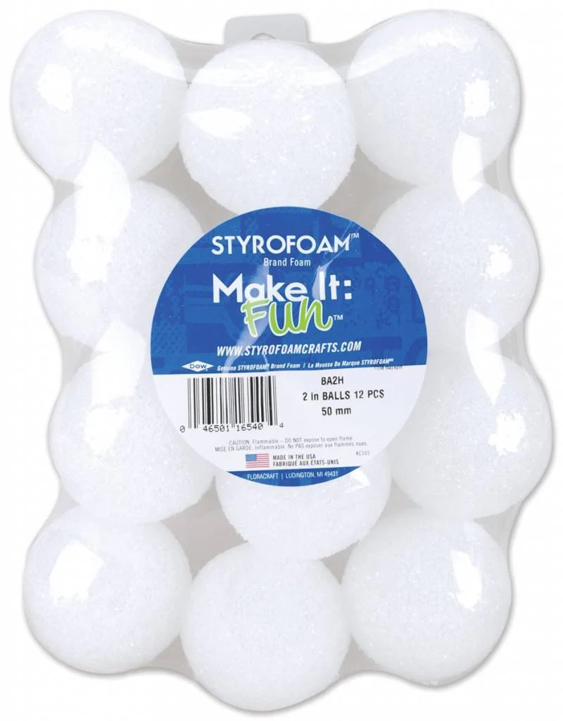 Styrofoam Ball 2'' 12pc