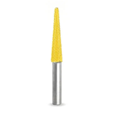 Taper 1/4" Yellow Fine Grit Burr 1/4" Shank