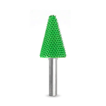 Taper 3/4" Green Coarse Grit Burr 1/4" Shank