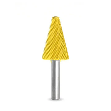 Taper 3/4" Yellow Fine Grit Burr 1/4" Shank