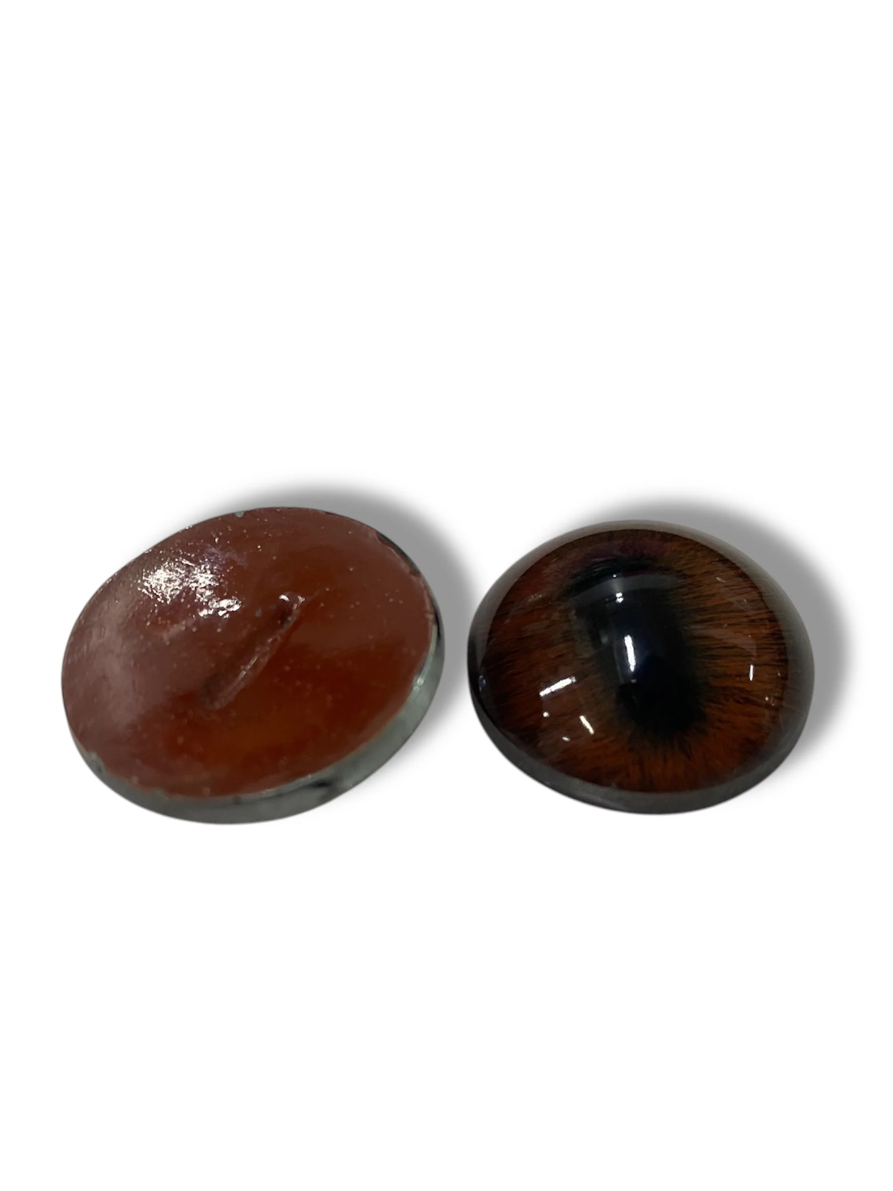 Vintage Glass Eyes Brown 1"x1/2" (Pair)