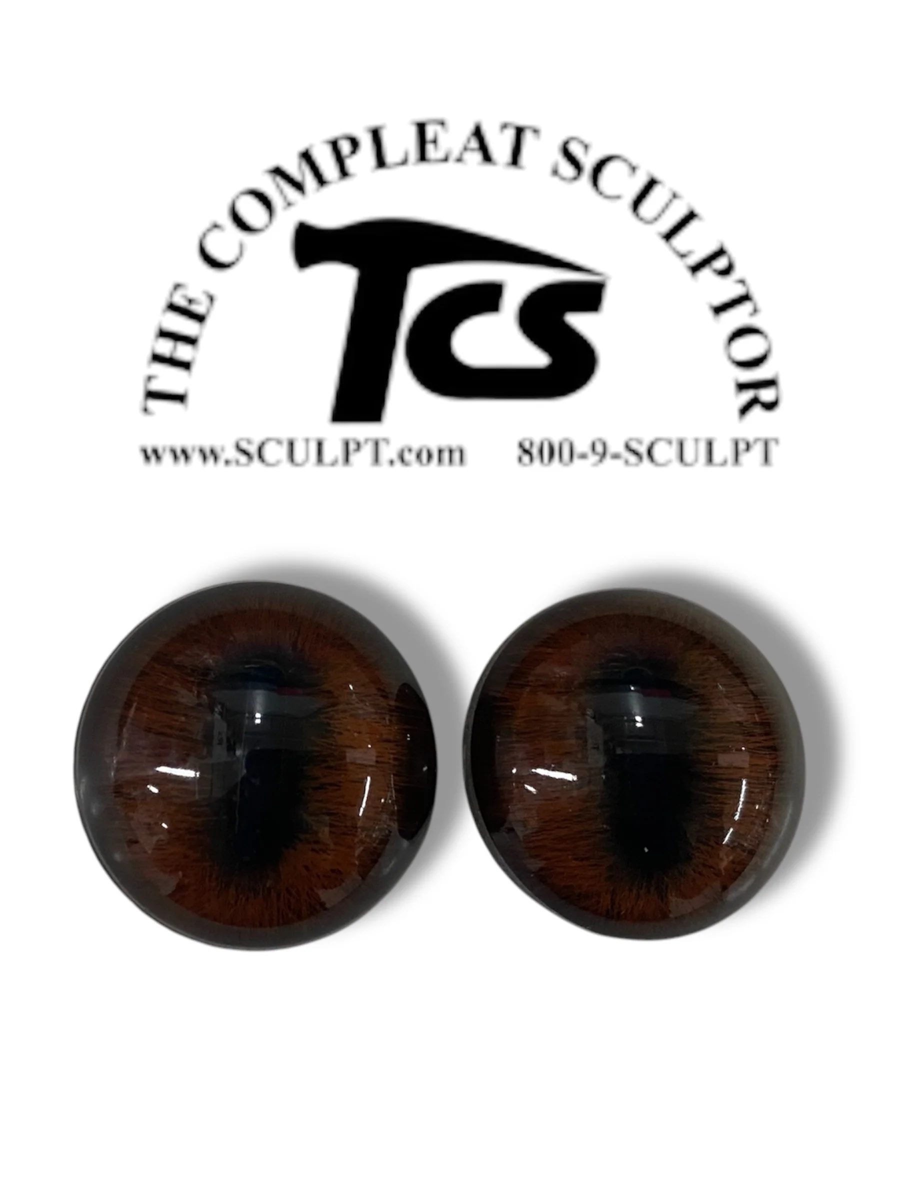 Vintage Glass Eyes Brown 1"x1/2" (Pair) - Image 2