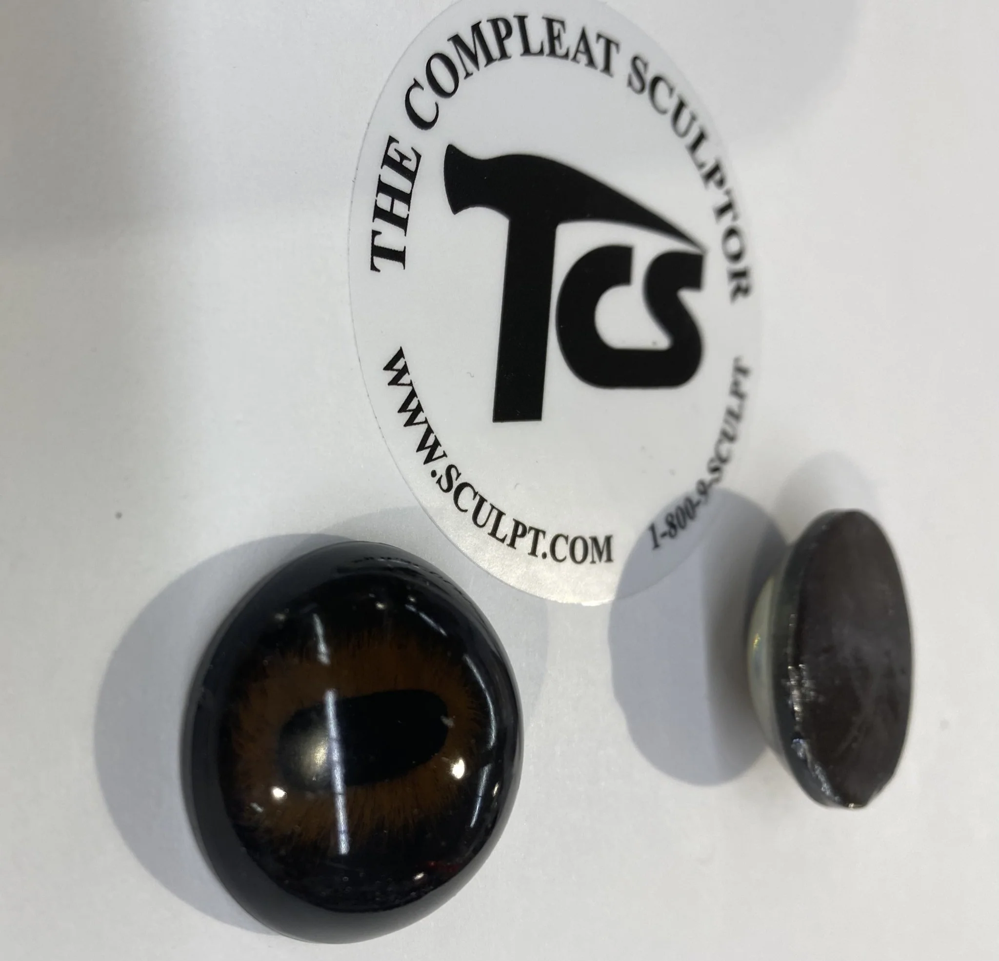 Vintage Glass Eyes Dark Brown 1"x1/3" (Pair)