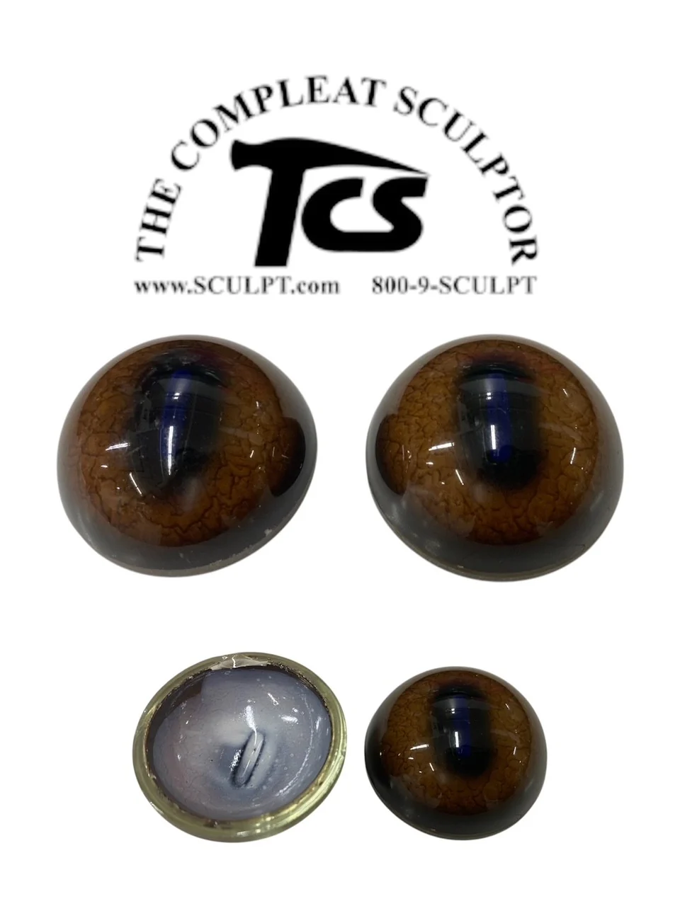 Vintage Glass Eyes Light Brown (Glow Pupil) 1.25"x5/8" (Pair)